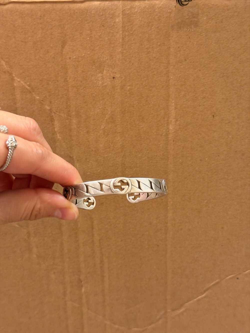 Silver Gucci Cuff Bracelet - Picture 2 of 11